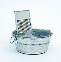 Dollhouse Miniature Wash Tub with Laundry